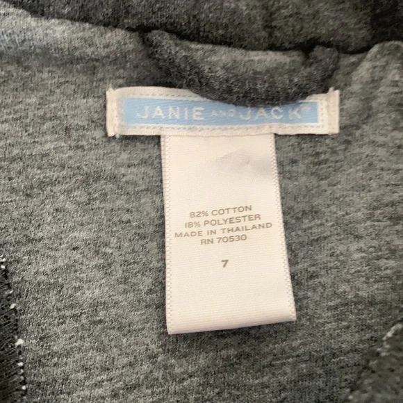 Janie and Jack button down grey cotton warm and cozy coat/jacket size 7